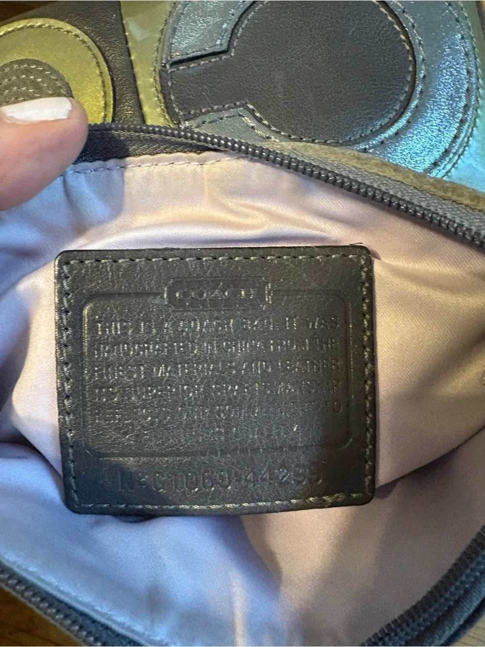 Coach Olive and Gold Patchwork Messenger Bag